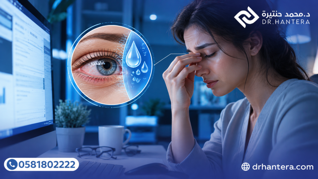 جفاف العين بعد الشاشات: 7 خطوات عملية لتخفيف الأعراض
